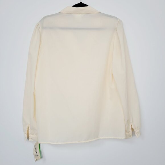 Vintage 70s/80s Jasara Ivory Button-Front Blouse Made in Japan Deadstock NWT - Picture 3 of 7